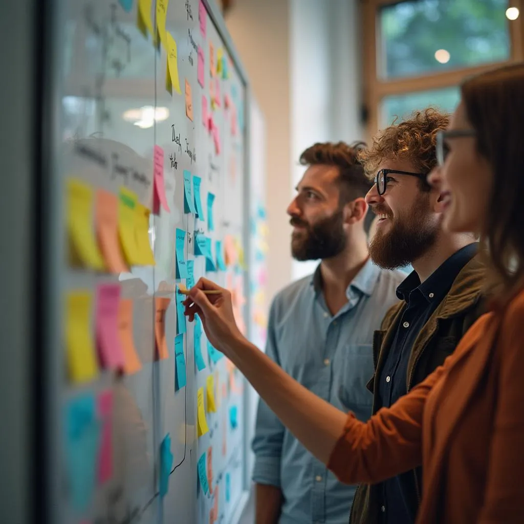 Réunion de brainstorming de l'équipe PlinkoDev